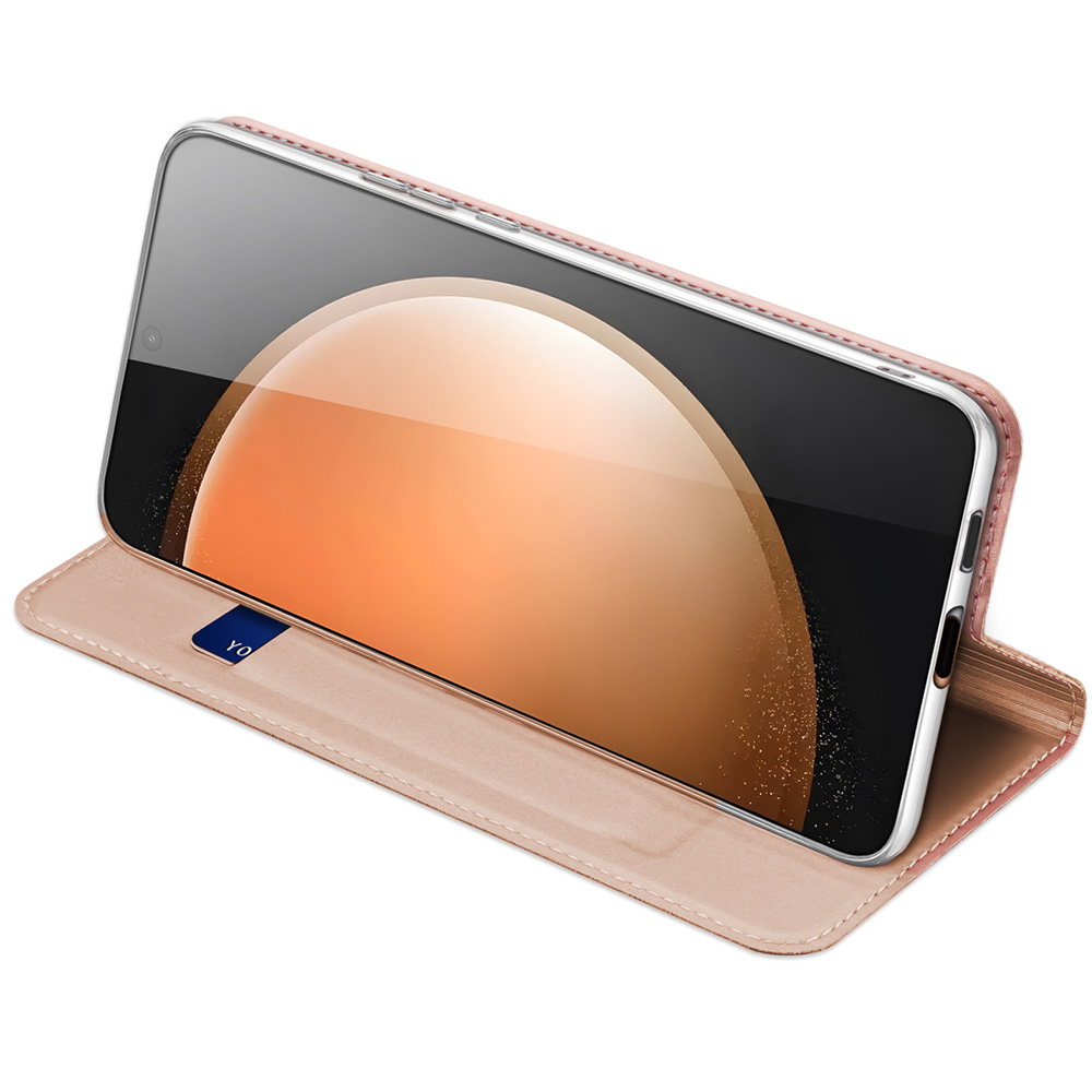 Etui z klapką Dux Ducis Skin Pro do Galaxy S25 FE, różowozłote